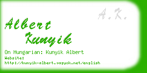 albert kunyik business card